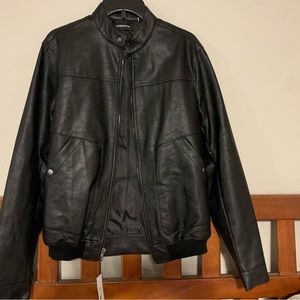 New with tags pleather/leather jacket size small black never worn